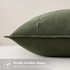 MIULEE Decorative Linen Euro Sham Pillow Covers 26x26 Dark Olive Green Boho Farmhouse Neutral Christmas Couch Throw Pillows for Bed Pack of 2 Accent Modern Pillowcase Sofa Livingroom Home Decor