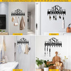 10" Custom Metal Key Rack Hooks, Personalized Key Holder for Wall,Name Background Letter Theme Wall Decoration Key Hooks, Key Hanger Organizer for Living Room, Entryway, Bathroom, Kitchen Decor