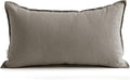 Jeanerlor Cotton Linen Decorative 12"x20" Lumbar Throw Pillow Case Cushion Cover with Twin Needles Stitch on Edge,for Wedding/Party/Gift/Car (30 x 50cm), Gray
