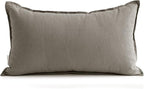 Jeanerlor Cotton Linen Decorative 12"x20" Lumbar Throw Pillow Case Cushion Cover with Twin Needles Stitch on Edge,for Wedding/Party/Gift/Car (30 x 50cm), Gray