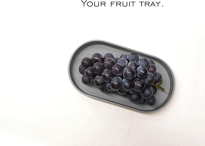 Gray Small Tray (10 inch), Oval Tray for Kitchen Counter, Bathtub Bathroom Vanity Items, Countertop Organizer, Coffee Accessory, Bar, Serving Seasoning, Salt and Pepper, Soap, Perfume.
