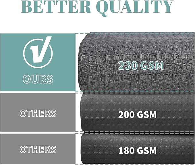 Charcoal Grey Long No Hook Waffle Weave Shower Curtain with snap-in Liner Replacement, 230GSM Waterproof Fabric Hotel Shower Curtain Set for Bathroom, Through Mesh Top Window,71Wx80H