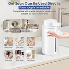 2 Pack Automatic Foaming Soap Dispenser, 13.5oz Touchless Electric Hand Soap Dispenser, Rechargeable Foam Pump for Bathroom Countertop, Kids & Family Use (White)