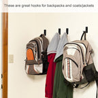 Foldable Black Wall Hooks 4 Pack,Heavy Duty Wall Hooks for Hanging Coats Towels Backpacks Bags Matte Black Towel Hooks in The Bathroom,Closet,Entryway,Pool and Kitchen. (Matte Black, 4)