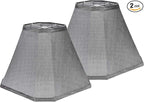 GO&SO Set of 2 Gray Bell Lamp Shades Fabric Lamp Shade,Modern Lamp Shade For Table & Floor Lamp Shade Replacement,6.5"Top x 13"Bottom x 11.2"Slant Height x 10.5''Vertical Height(Spider), Easy Assembly
