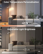 LED Floor Lamp with Remote Control Foot Switch for Living Room, Stepless Adjustable Colour Temperature Brightness Standing Lamp with Timer, Eye Caring Tall Lamp Reading for Bedroom,office, Gift