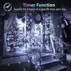 2 Pack 200LED Battery Operated Fairy Lights with Remote, 8 Modes LED String Lights with Timer, Dimmable, Memory Function, Waterproof Twinkle Lights for Outdoor Indoor Christmas Decor(Cool White)
