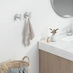 Bath Towel Hook 2 PCS, Angel Simple SUS304 Stainless Steel Kitchen Bathroom Towel Holder, Round Robe Hook Wall Mounted, Polished Chrome