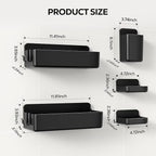 Nieifi Shower Sheves 5 Pack, Adhesive Shower Wall Shelf Organizer for Bathroom Organization, Black
