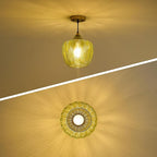 Modern Gold Pendant Light, Green Glass Farmhouse Kitchen Island Pendant Light Fixture Adjustable Vintage Hanging Ceiling Light for Dining Room Corridor Bedroom 9.45 inch