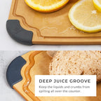 Elihome Essential Series Cutting Board for Kitchen- Natural Wood Fiber Composite, Dishwasher Safe, Eco-Friendly, Juice Grooves, Non-Slip Feet, Non-Porous, Reversible, BPA Free, X-Large -17" x 13"