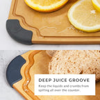 Elihome Essential Series 4-in1 Cutting Board Set for Kitchen, Dishwasher Safe, Non-slip Feet, Juice Groove, BPA Free, Reversible, 4 pieces Cutting Board Set