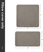 Outdoor Sunbrella Decorative Throw Pillow Covers Only, Pack of 4, 17"x17" & 20"x12" Water Repellent Replacement Lumbar Pillow Case for Patio, Couch, Sofa and Patio Furniture, Cast Shale
