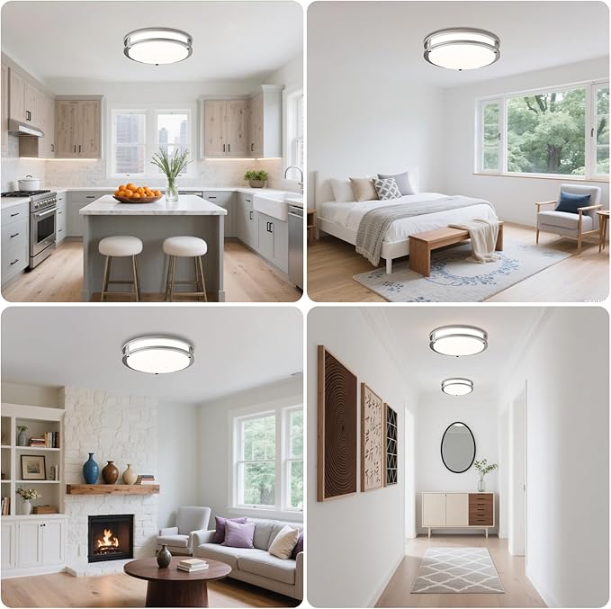 20W LED Ceiling Lights,1300lm Super Bright LED Ceiling Lights,13in Dimmable Flush Mount Light Fixtures,5CCT(5000K/4000K/3500K/3000K/2700K) Adjustable for Bedroom Kitchen Bathroom Hallway,2PACK