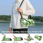TigeJoy Extra Large Picnic Blanket Waterproof Foldable 80''x80'', Outdoor Picnic Mat Beach Blanket Sandproof for Park, Grass, Travel, Hiking, Camping Essentials, Gingham Picnic Blanket