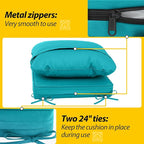 AAAAAcessories Outdoor Deep Seat Cushions, Waterproof, Fade-Resistant Patio Furniture Replacement Cushions, 24" x 24" x 5", Turquoise Blue