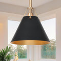 KSANA Modern Black Gold Pendant Light, 1-Light Farmhouse Pendant Lighting for Kitchen Island, Dining Room, Hallway, Foyer and Bedroom