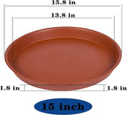 4 Pack of 16 inch Plant Saucer, Heavy Duty Plastic Saucer 16" Round, Plant Trays for Pots, Flower Plant Saucers for Indoors, Plant Trays for Planter 14"/15"/16" (16 inch, Terracotta)