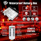 JMEXSUSS 2 Pack Red Fairy Lights Battery Operated, Total 400 LED 132ft Halloween Lights with Remote, 8 Modes Twinkle String Lights for Bedroom Wreath Tree Xmas Valentine Halloween Decorations