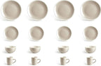 Rock Ridge Speckled Stoneware Dinnerware Set (16pc Set, Sands and Ivory)