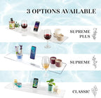 36" Supreme Plus- Luxury Bathtub Tray Caddy- 3/8" Thick, Clear Bath Tub Tray Table for 1 or 2 Bathers, Acrylic Bathtub Caddy, iPad and 2 Wine Glass Holders (Supreme Plus, 36")