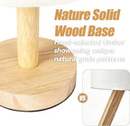 Small Table Lamp for Bedroom, Nightstand Lamp Linen Lampshade Bedroom Wood Base Small Bedside Lamp for Night Stands, Desk Lamps for Reading Living Room, Office (LED Bulb Included) (Wood Base)