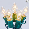 Brightown C7 Christmas Lights Outdoor 25 Feet Warm White Christmas Lights String Green Wire for Room Roofline House Garden Patio Backyard Cafe Party Xmas Home Decorations, 25 Clear Bulbs