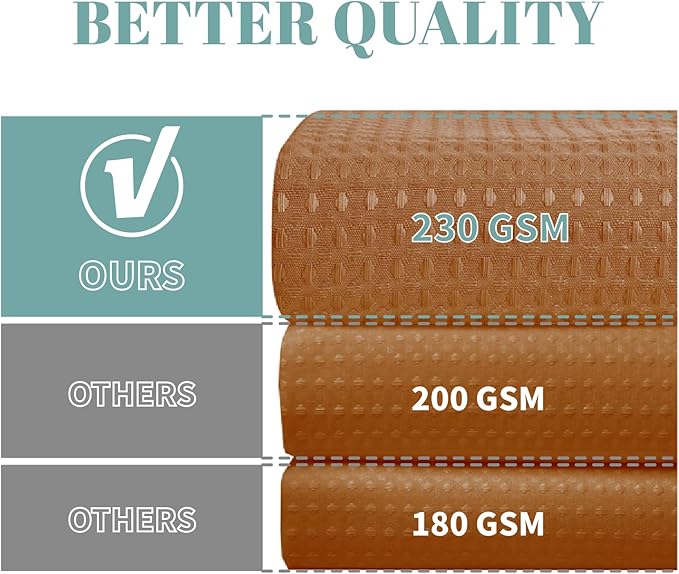 BurntOrange No Hook Waffle Weave Shower Curtain with snap-in Liner Replacement, 230GSM Waterproof Fabric Hotel Shower Curtain Set for Bathroom, Through Mesh Top Window,54Wx80H