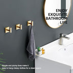 KOKOSIRI Robe Hooks Bathroom Towel Coat Hook for Bath Kitchen Wall 3 Pack Brushed Gold Stainless Steel B1013BG-P3