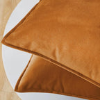 VAKADO Throw Pillow Covers 16x16 Set of 2 Pumpkin Fall Velvet Decor Decorative Couch Cushion Euro Pillowcases with Fringe Home Bed Decoration for Sofa Bedroom Office