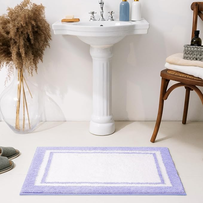 GRANNY SAYS Microfiber Bathroom Rugs Non Slip Washable, Water Absorbent Bathroom Mats for Tub Non Slip, Soft Bath Mats for Floor & Shower, Long Bath Rug, 24" x 36", 36" x 24", Purple