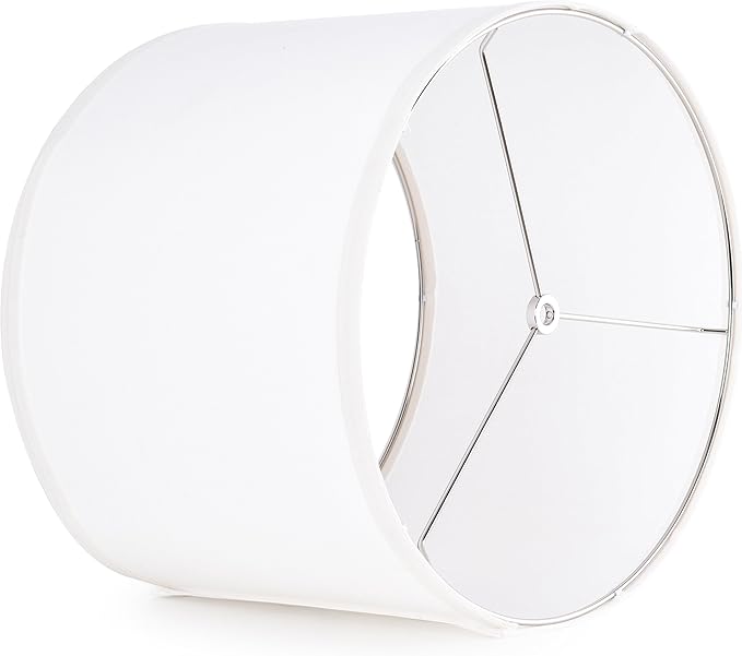 PAPAYA Set of 2 Cream White Lamp Shades Large Durm Lampshades 16" Top x 16" Bottom x 12" High (Spider）Modern Lampshade for Table and Bedside Lamp