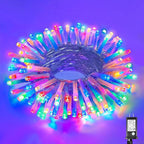 33ft Christmas Lights Outdoor Waterproof, 100 LED String Lights for Bedroom Clear Wire with 8 Modes, Plug in Twinkle Fairy String Light for Indoor Outdoor Home Party Garden Decorations, Multicolor