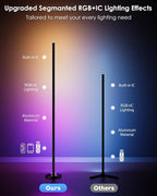 Corner Floor Lamp, 65" RGB Color Changing Mood Light with Remote Control, Dimmable LED Corner Lamp with Music Sync, Modern Floor Lamp for Living Room Gaming Room