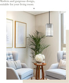 Crystal Pendant Light, Mini Chandelier with Matte Black Finish, Modern Hanging Light Fixture for Kitchen Dining Room Bedroom, CKPL5510-1P-BK