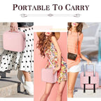 gzcz Travel Makeup Bag,Professional Cosmetic Bags for Women,Portable Makeup Brush Bag Organizer Storage with Adjustable Dividers and Shoulder Strap