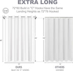 No Hook Shower Curtain, White Modern Chevron Striped Luxury Hotel Style, Washable Waterproof Fabric for Bathroom, 15 Seconds Quick Install, 72W x 80L Inches