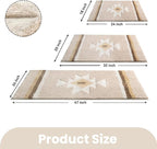 Bathroom Rugs Beige Boho Bath Mat Non Slip, Soft Absorbent Washable Bath Rug Floor Mat for Bathroom Shower Tub Modern Decor 18x24