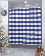 Vandarllin Rustic Navy Blue White Buffalo Check Plaid Pattern Shower Curtain, Farmhouse Shower Curtains Set with Hooks, Waterproof Fabric Bathroom Curtains Decor Home Accessories,72 X 78 Inch Long
