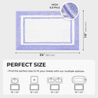 GRANNY SAYS Microfiber Bathroom Rugs Non Slip Washable, Water Absorbent Bathroom Mats for Tub Non Slip, Soft Bath Mats for Floor & Shower, Bath Rug, 16" x 24", Black Bath Rug, Purple