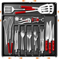Large Silverware Organizer, Expandable BPA Free Kitchen Silverware Drawer Organizer, 9 Slots Cutlery Utensil Tray with Dividers, Adjustable Flatware Storage Holder for Spoons Forks Knives