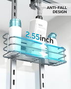 Nieifi Over The Door Shower Caddy Pantry Organizer Rack, Adjustable Hanging Shower Organizer Shelf Basket Storage Rack, Bathroom Shelves Drill Free Extra Large, Silver