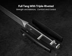 Steak Knives Set of 4, 4.5 Inch Non Serrated Dinner Knife, Forged German Steel Damascus Pattern Straight Edge Meat Knife with Full Tang Handle, Dishwasher Safe, Ideal for Gift