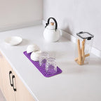 Silicone Dish Drying Mat for Multiple Usage,Easy clean,Eco-friendly,Heat-resistant Silicone Mat for Kitchen Counter,Sink,Bar,Bottle,or Cup Purple M 17 inches x 6 inches