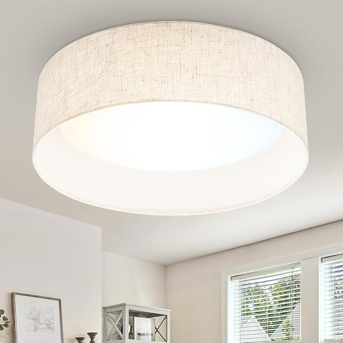 Hamilyeah Flush Mount Ceiling Light 15 inch, 24W LED Lighting Fixture Ceiling Mount for Kitchen, Dimmable Close to Ceiling Lighting Fixture 5CCT for Bedroom, Living Room, Bathroom, Hallway