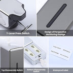 3-in-1 Quadrate Dispensers for The Shower,Shower soap Dispenser,Conditioner Dispenser, Shampoo Dispenser,No Drilled Wall Mounted Distributor,Hotel,Bathroom,Home (Triple, Grey)