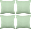 Boao 4 Pack Christmas Decorative Outdoor Waterproof Throw Pillow Covers Square Patio Balcony Garden Waterproof Cushion Case PU Coating Pillow Shell for Couch Bed Patio Sofa, 18 x 18 Inch(Light Green)