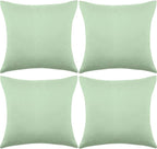 Boao 4 Pack Christmas Decorative Outdoor Waterproof Throw Pillow Covers Square Patio Balcony Garden Waterproof Cushion Case PU Coating Pillow Shell for Couch Bed Patio Sofa, 18 x 18 Inch(Light Green)