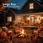 Homemory 4"x12" Black Flameless Candles, Halloween Candles, Outdoor Waterproof Flameless Candles with Remote and Timers, Gothic, Battery Operated LED Pillar Candles, Won't Melt Plastic, 2Pack