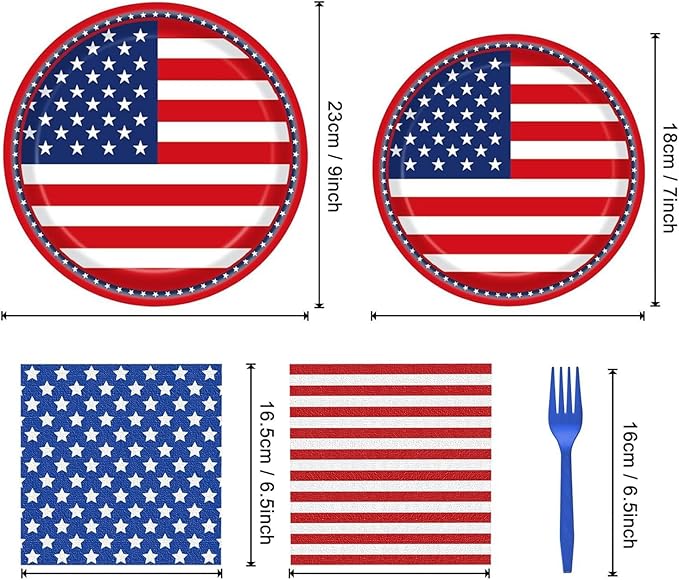 Disposable cutlery set for 16 guests -69 pieces, including 7-inch/9-inch plates, napkins, tablecloths, and forks, suitable for birthdays, weddings, picnics, baby showers, and events (Blue and white)